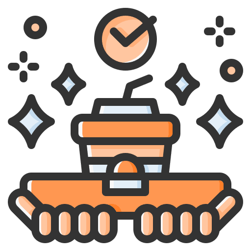 Received food package received meal icon Received food package received meal icon