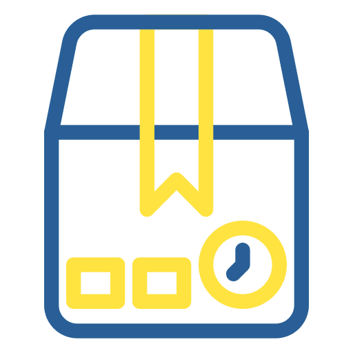 Package delivered time box package icon