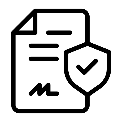 Document shield paper check icon