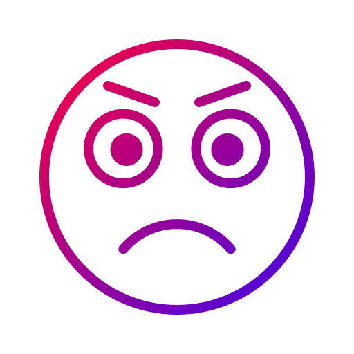 Angry facial expression messenger emoticons icon Angry facial expression messenger emoticons icon