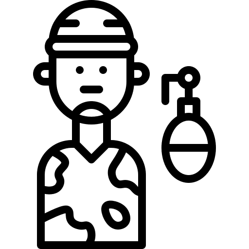 Soldier woman job profession icon