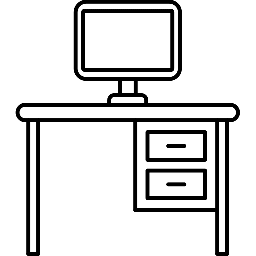 Computer computer furniture and household work place icon Computer computer furniture and household work place icon