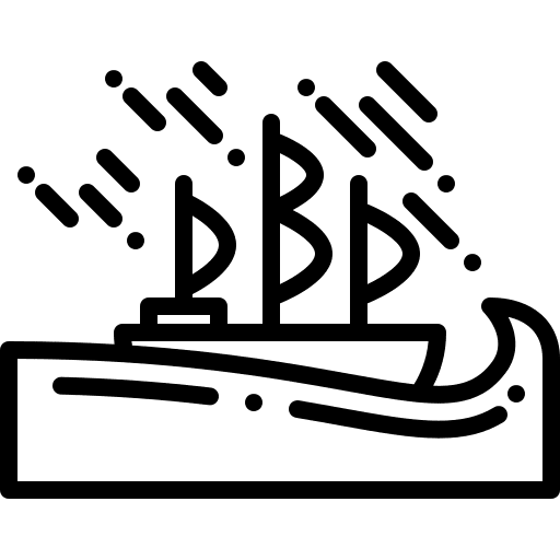 Storm wind vessel transportation icon