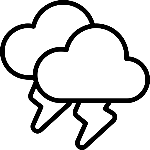 Thunderbolt weather storm clouds icon