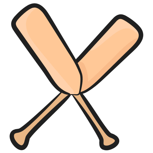 Oars transportation paddles boat icon