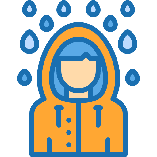 Man raincoat clothes coat icon