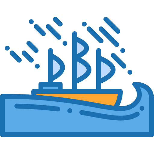 Storm sea weather wind icon