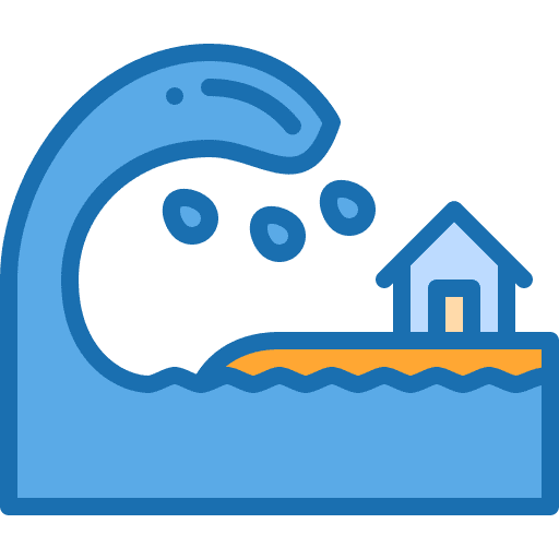 Tsunami disaster nature house icon