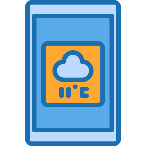 Weather app smartphone cloud mobile app icon Weather app smartphone cloud mobile app icon