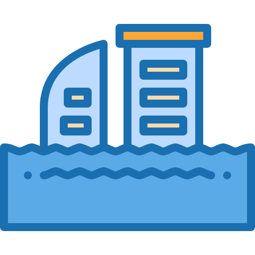 Flooding ecology and environment house natural disaster icon Flooding ecology and environment house natural disaster icon