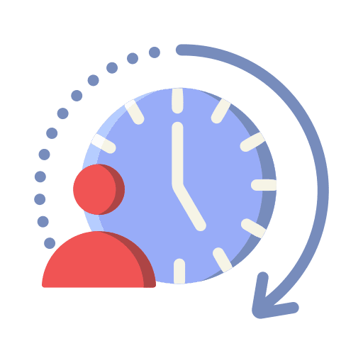 Working hours time clock professional icon