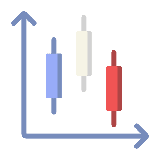 Candlestick strategy chart professional icon Candlestick strategy chart professional icon