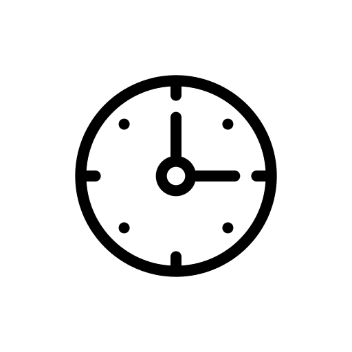 Clock interface clock time and date icon