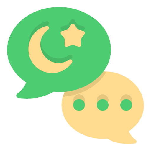 Chat crescent moon eid mubarak greeting icon Chat crescent moon eid mubarak greeting icon