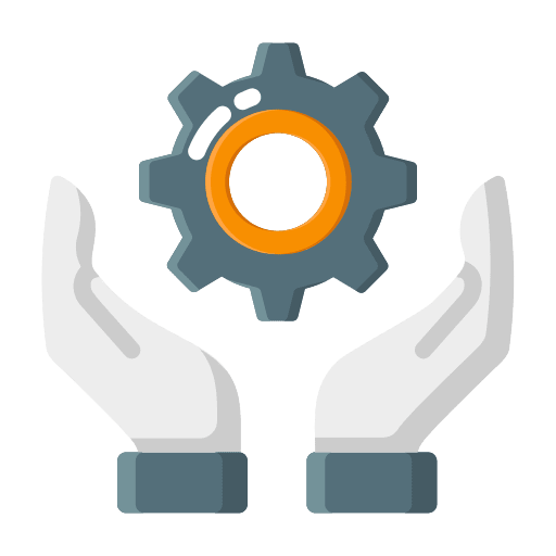 Gear construction and tools industry hands icon Gear construction and tools industry hands icon