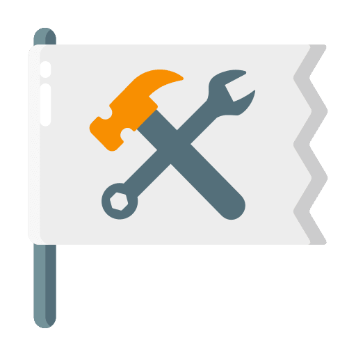 Flag labour construction and tools holiday icon Flag labour construction and tools holiday icon