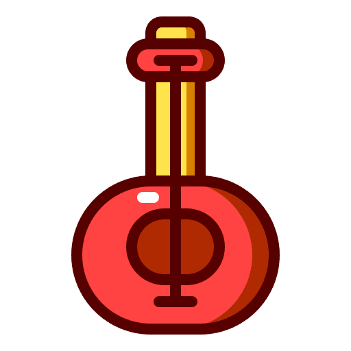 Guitar music and multimedia orchestra musical instrument icon