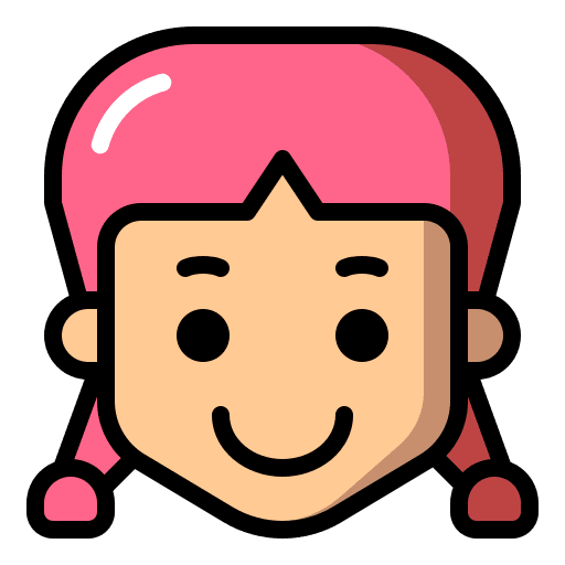 Girl pigtails profile young icon