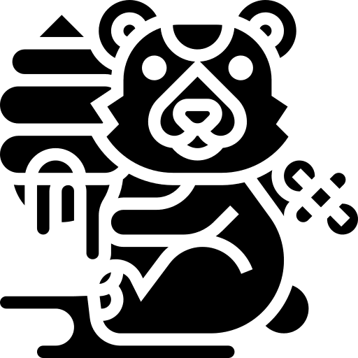 Bear bee eating animal kingdom icon