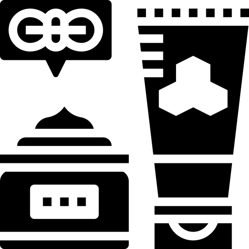 Cosmetics beeswax body scrub cream icon