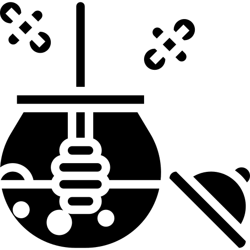 Honey jar healthy bee food and restaurant icon