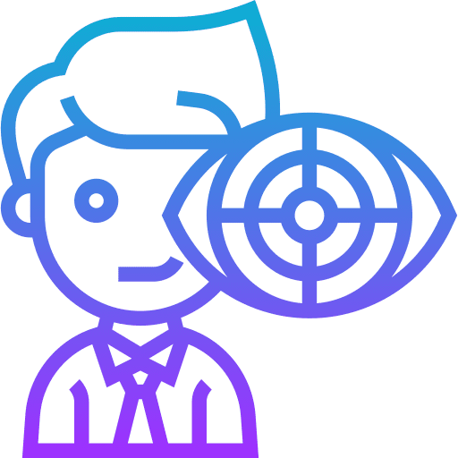 Exploring target business and finance user icon