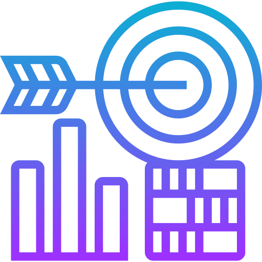 Target target bar chart goal icon Target target bar chart goal icon