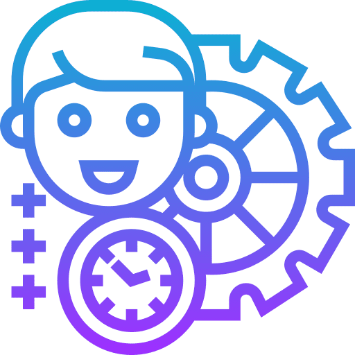 Time management business and finance gear man icon Time management business and finance gear man icon