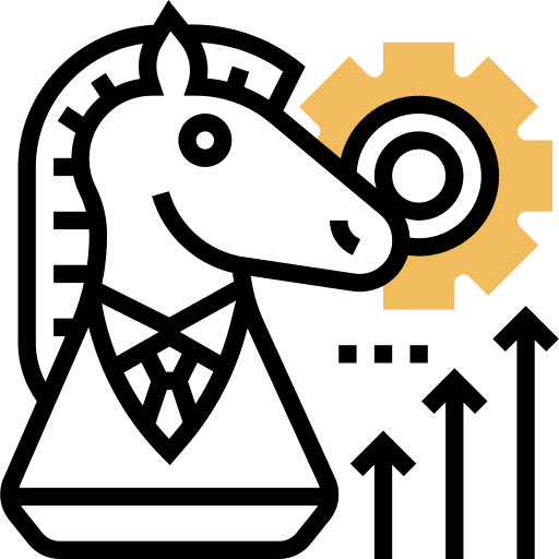 Business strategy gear chess planning icon Business strategy gear chess planning icon
