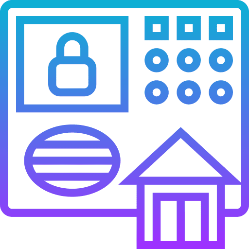 Control panel security alarm system surveillance icon