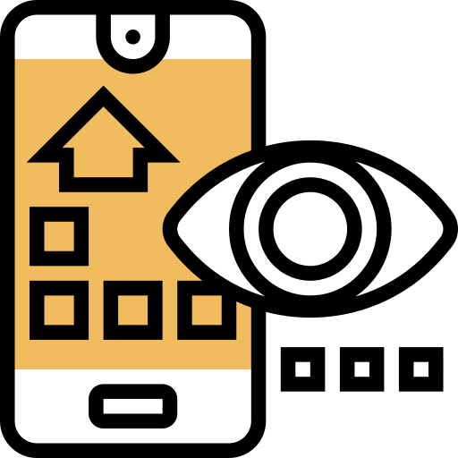 Monitoring eye mobile phone smart home icon
