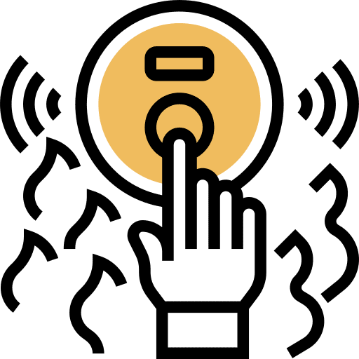 Fire alarm fire sensor security hand icon Fire alarm fire sensor security hand icon