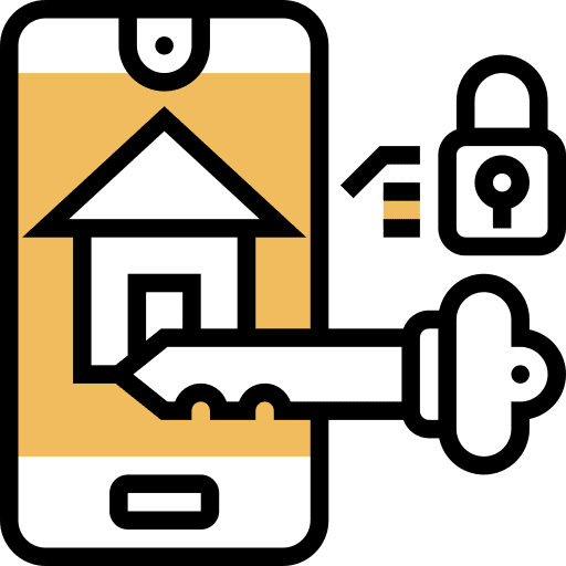 Mobile phone lock house electronics icon Mobile phone lock house electronics icon