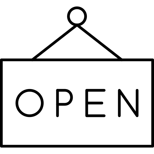 Open opening hours signaling signal icon Open opening hours signaling signal icon