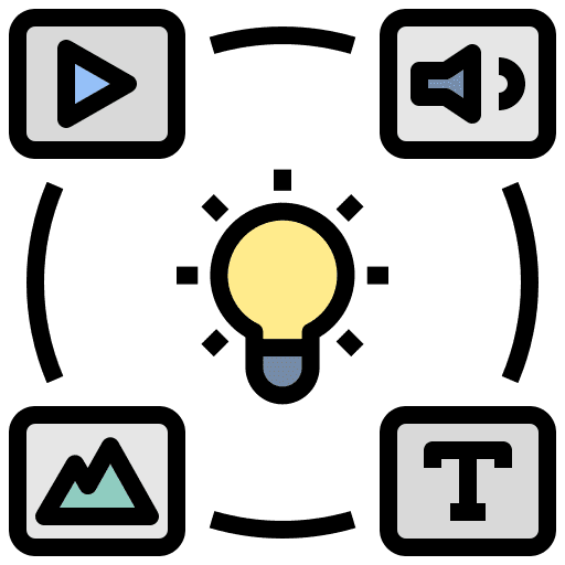 Creative media instruction marketing icon