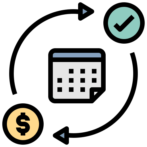 Subscription model calendar automatic marketing icon