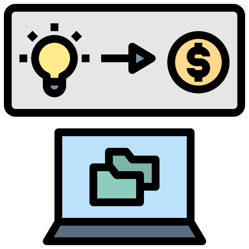 Idea money digital marketing icon Idea money digital marketing icon