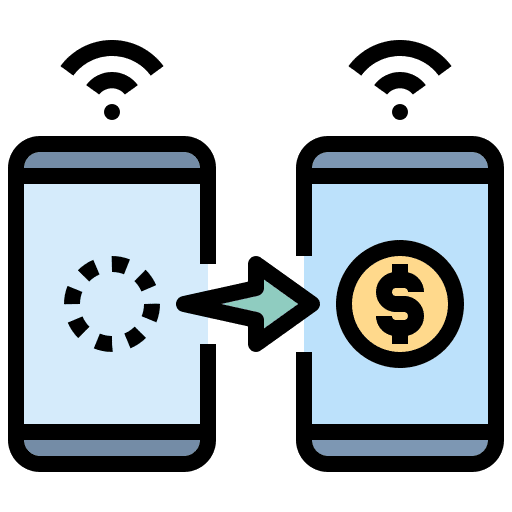 Online payment cashless money mobile banking icon Online payment cashless money mobile banking icon