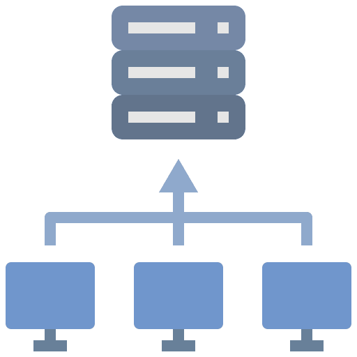 Data center storage networking server icon Data center storage networking server icon