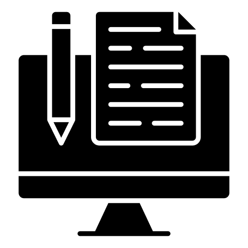 Blogging pencil computer screen icon