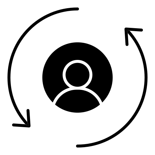 Remarketing circular arrows remarketing user icon