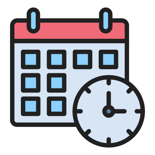 Timetable calendar clock organization icon