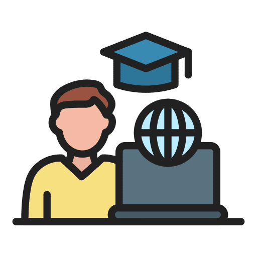 Distance learning distance learning studying computer icon Distance learning distance learning studying computer icon