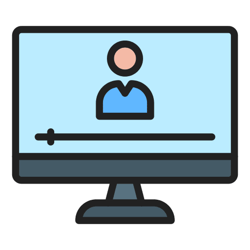 Elearning communications online course video icon Elearning communications online course video icon