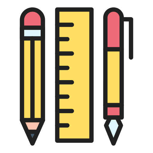 Stationary pencil and ruler pen office materials icon Stationary pencil and ruler pen office materials icon