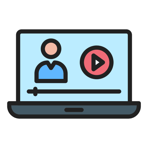 Video lesson lecturer music and multimedia online learning icon Video lesson lecturer music and multimedia online learning icon