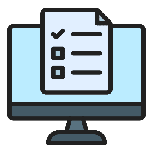 Exam technology education online icon Exam technology education online icon