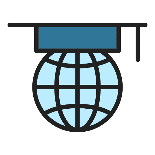 Global education education globe grid graduation cap icon Global education education globe grid graduation cap icon