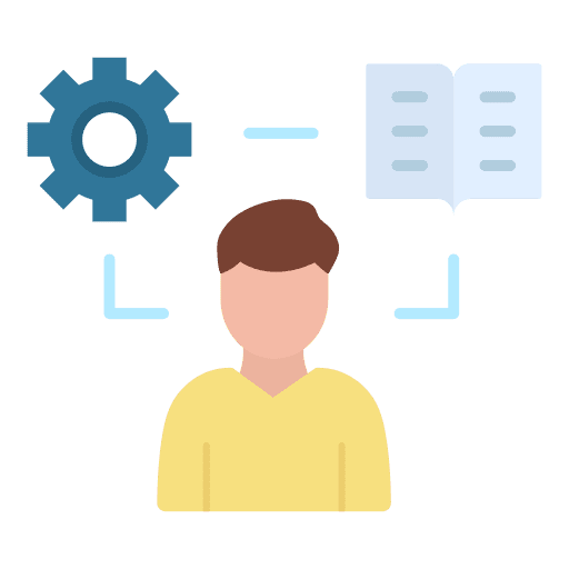 Learning service hands business and finance icon