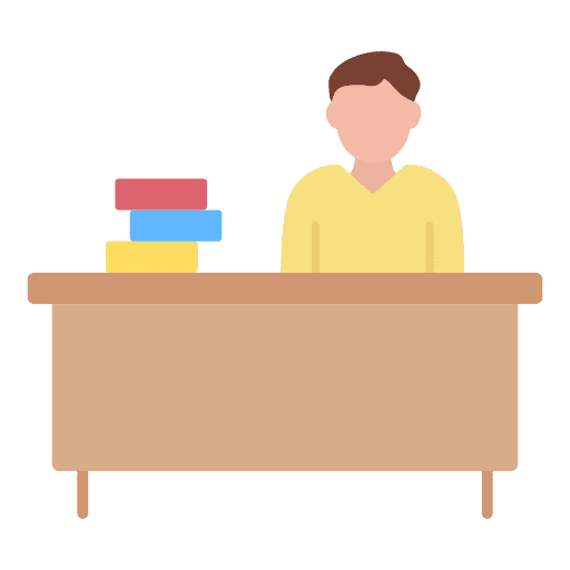 Desk education people study icon Desk education people study icon